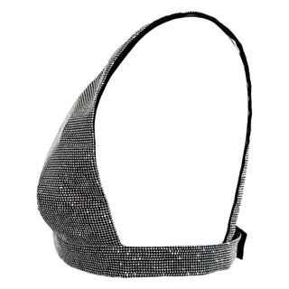 Prada Crystal Embellished Triangle Logo Bralette