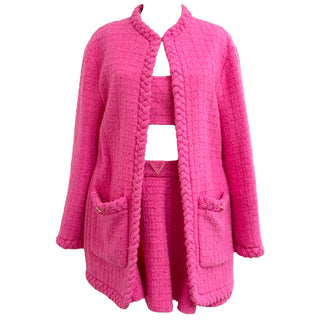 Valentino Pink Bouclé Knit Three-Piece Set
