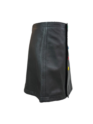 Louis Vuitton X Yayoi Kusama Buttons Leather Mini Skirt