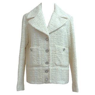 Chanel Ivory Textured Tweed Jacket