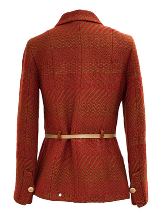 Chanel Terracotta Tapestry Jacket With Embellished Pockets