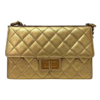 Chanel Gold Small Rita Quilted Flap Bag With Gold Hardware