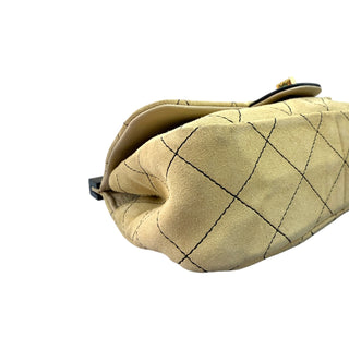 Chanel Beige Suede 2.55 Mini 224 Reissue Hangar Flap Bag With Gold Hardware