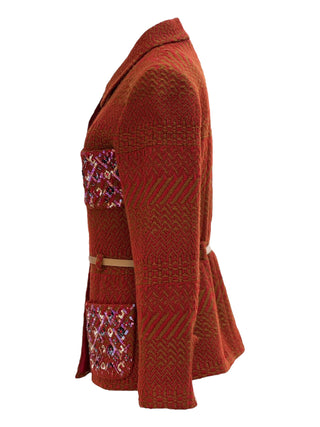 Chanel Terracotta Tapestry Jacket With Embellished Pockets