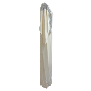 Louis Vuitton Ivory Sequin-Panel Long Evening Gown