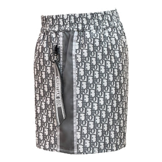 Christian Dior Grey Oblique Logo Drawstring Shorts