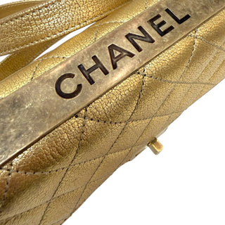 Chanel Gold Small Rita Quilted Flap Bag With Gold Hardware
