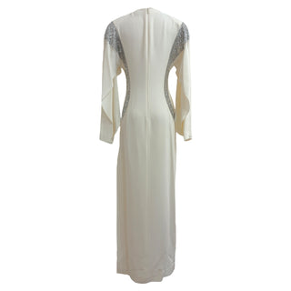 Louis Vuitton Ivory Sequin-Panel Long Evening Gown