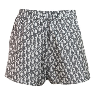 Christian Dior Grey Oblique Logo Drawstring Shorts