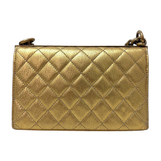 Chanel Gold Small Rita Quilted Flap Bag With Gold Hardware