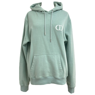 Christian Dior Green Cotton Hoodie With Embroidered CD Logo