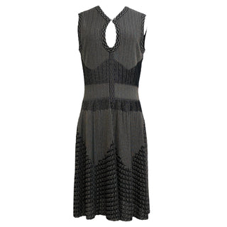 Alaïa Black & Beige Knit Sleeveless Keyhole Dress