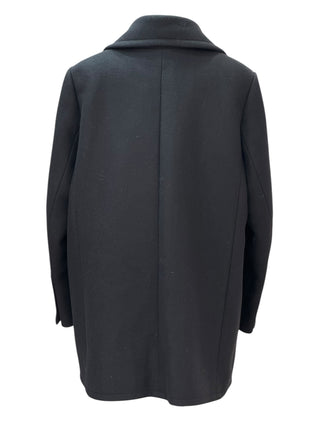 Chanel Black Wool Double-Breasted Coat With Gold Medallion Buttons