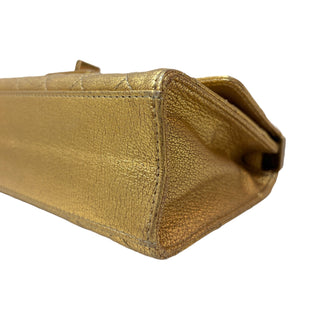 Chanel Gold Small Rita Quilted Flap Bag With Gold Hardware