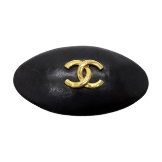 Chanel Dark Brown Coco Mark Hair Clip