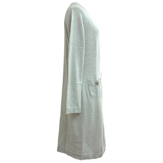 Chanel Light Grey Longline Cashmere Cardigan