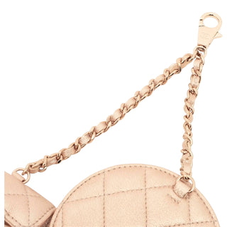 Chanel Gold CC Quilted Metallic Lambskin Coin Pouch & AirPods Case