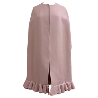 Valentino Blush Pink Crepe Cape with Ruffle Hem