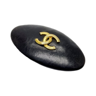Chanel Dark Brown Coco Mark Hair Clip