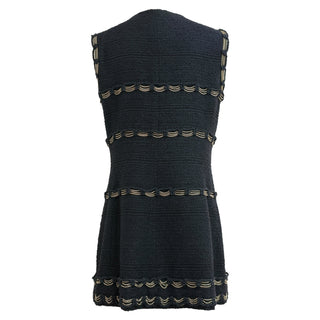 Chanel Black Tweed Sleeveless Chain-Trim Vest