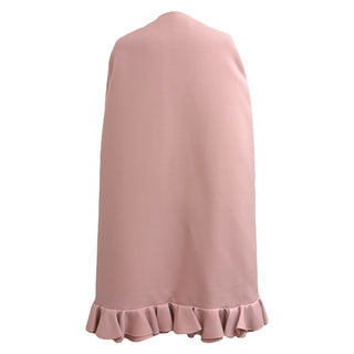 Valentino Blush Pink Crepe Cape with Ruffle Hem