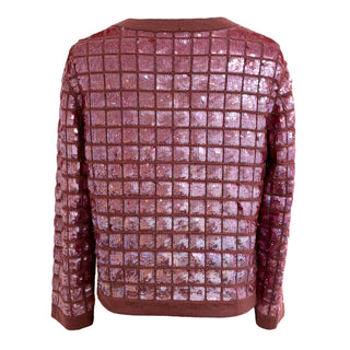 Chanel Rose Sequin Embellished Knit Cardigan
