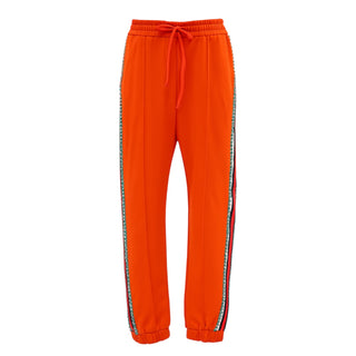 Gucci Orange Crystal Embellished Track Pants