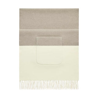 Hermès Two-Tone Cashmere Fringe Scarf with Pocket