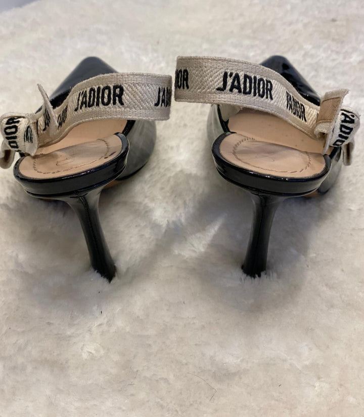 Dior J'ADIOR SLINGBACK PUMP Black Patent Calfskin – Bella Ling Dior J'ADIOR SLINGBACK PUMP Black Patent Calfskin – Bella Ling