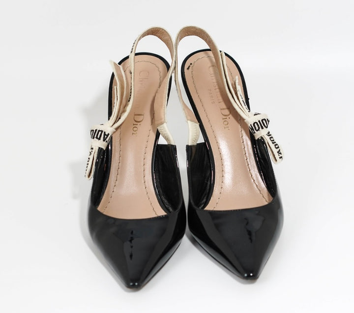 Dior J'ADIOR SLINGBACK PUMP Black Patent Calfskin – Bella Ling
