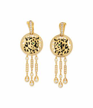 Cartier Tsavorite "Panty"  18k Yellow Gold Diamond Earrings