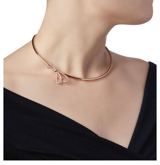 Rose GOLD AND DIAMOND 'TIFFANY BOW' COLLAR-NECKLACE & EARRINGS