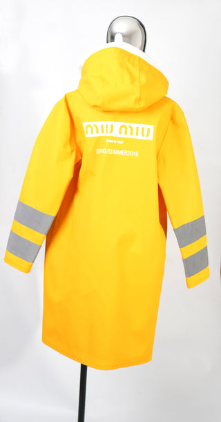 Miu Miu Women Jackets hooded Raincoat Cerata Outerwear Yellow