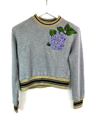 Grey Joggers and Jumper Set with Lilac Floral Detail