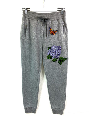Grey Joggers and Jumper Set with Lilac Floral Detail