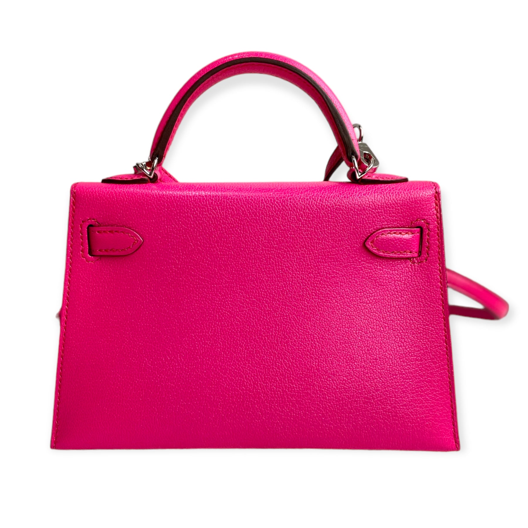 Hermès Rose Pourpre 20 Mini Kelly Bag Swift Palladium – Bella Ling