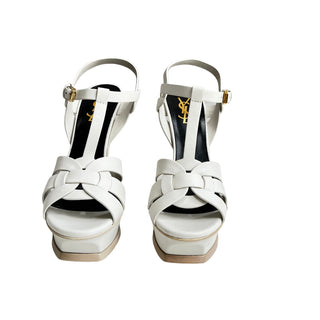 Saint Laurent White Platform Heels