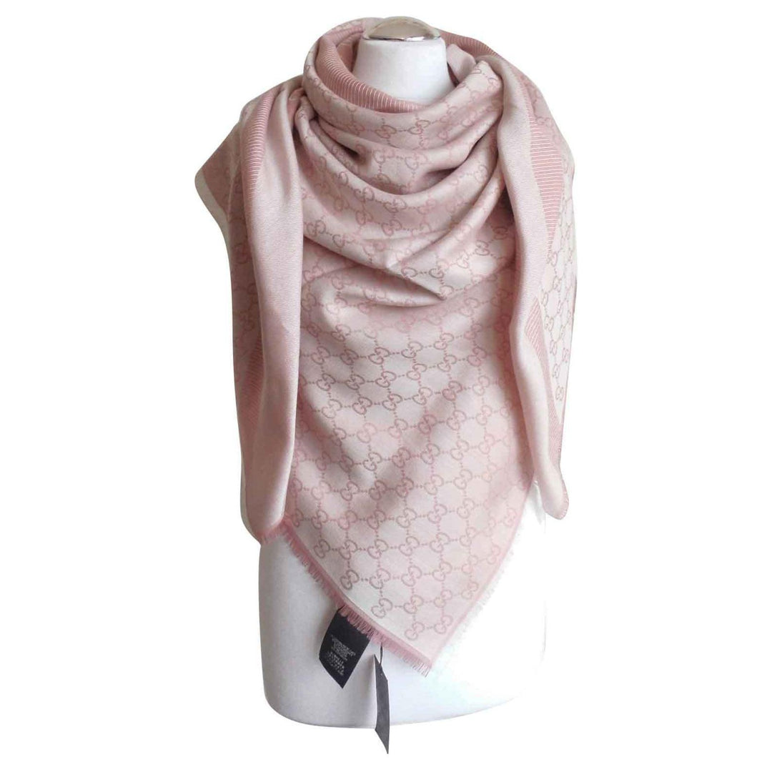 Gucci | Accessories | Gucci Pink Monogram Wool Fringed