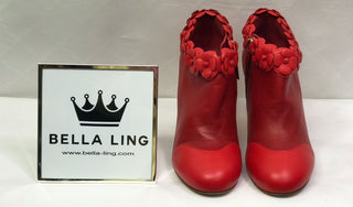 Chanel Red Floral Heels