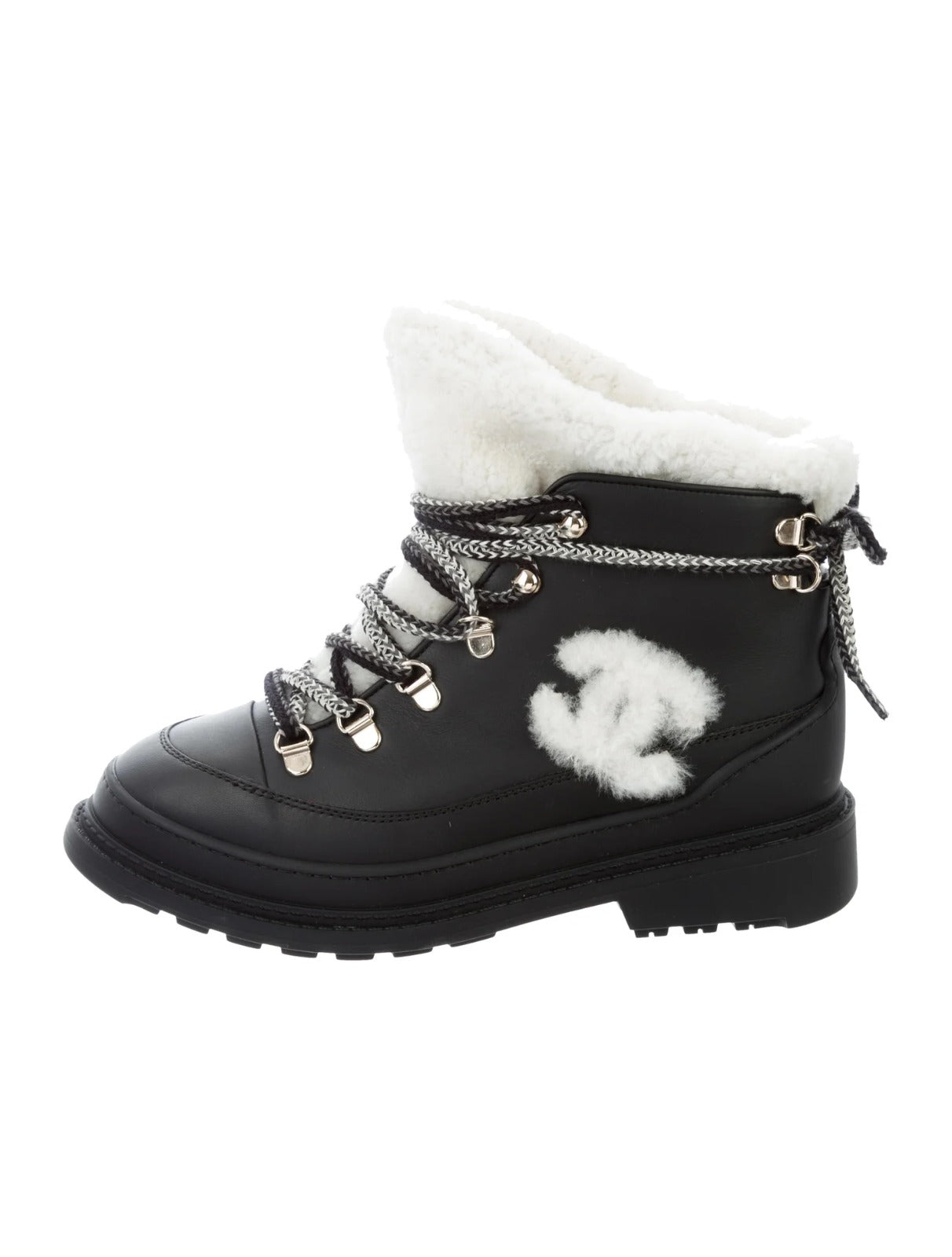 Black chanel snow boots Clearance