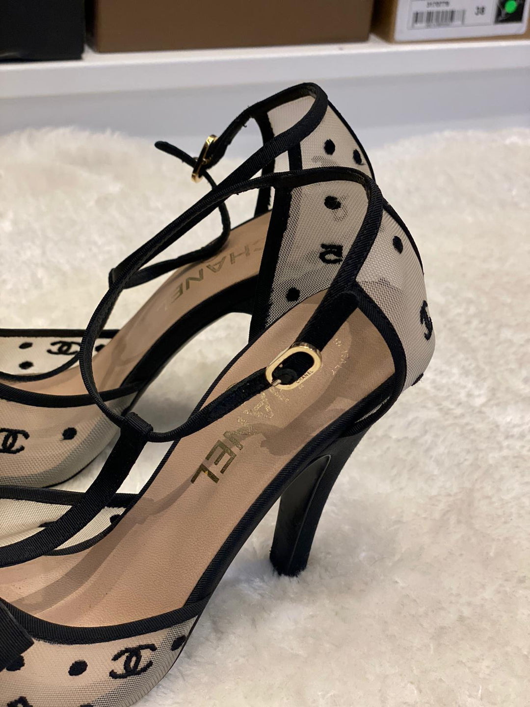 Chanel clear heels on sale